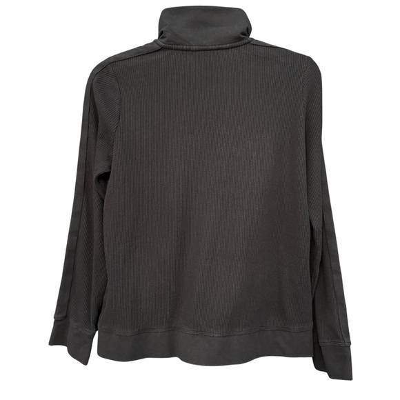 Talbots Petites Black Zip Up Jacket Women M Waffle Knit Cotton Blend - Picture 4 of 7